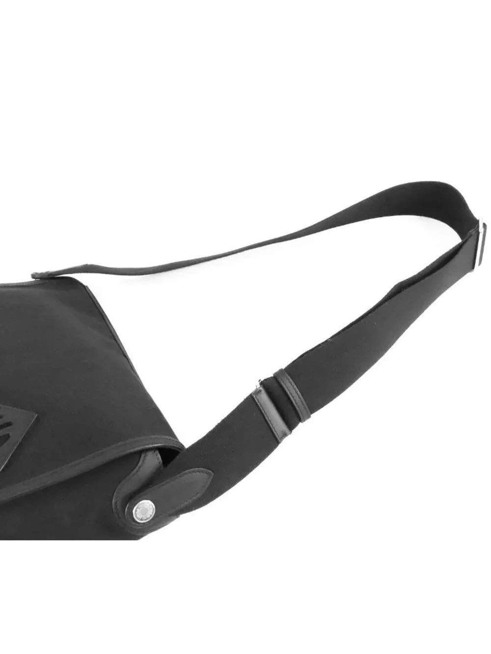 Hermes Messenger All Back Black Silver Swift Toile Bivouac Shoulder Bag